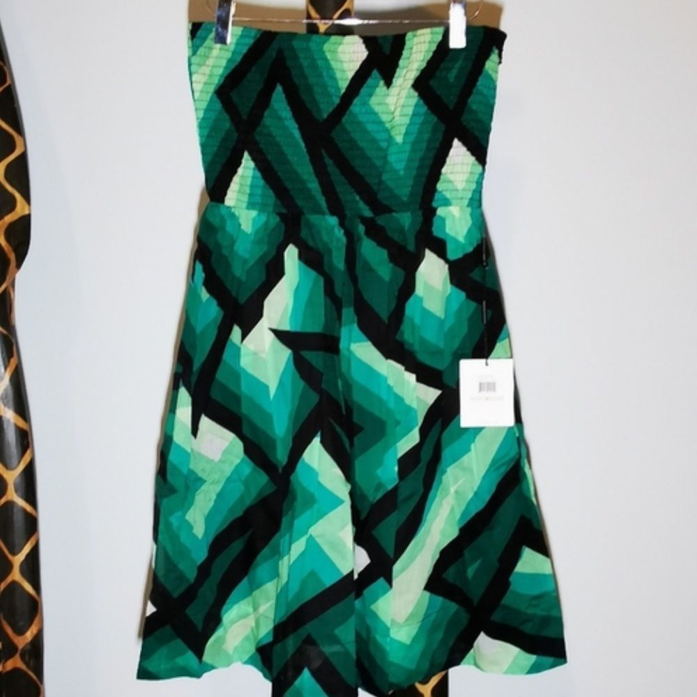NWT Calvin Klein Green geometric dress